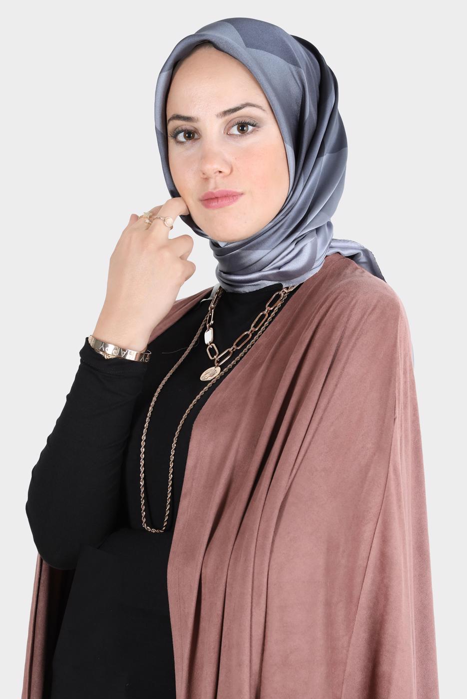 Vêtements hijab NOIR ÉCHARPE À MOTIF ALVİNA 8131