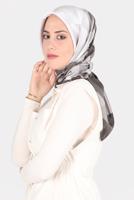 Tesettür giyim BEJ ALVİNA DESENLİ EŞARP 8132 