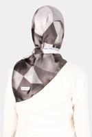 Tesettür giyim BEJ ALVİNA DESENLİ EŞARP 8132 