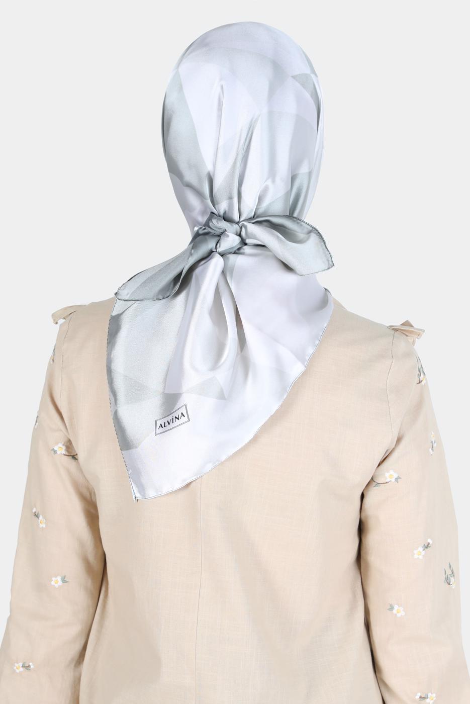 Tesettür giyim YEŞİL ALVİNA DESENLİ EŞARP 8132 