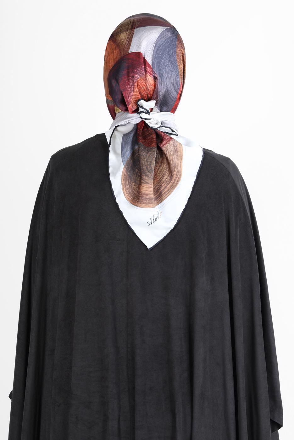 Tesettür giyim SİYAH ALVİNA DİJİTAL SURA EŞARP 8133 