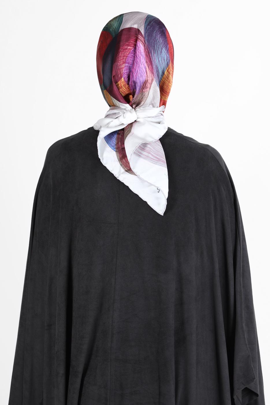 Tesettür giyim GRİ ALVİNA DİJİTAL SURA EŞARP 8133 