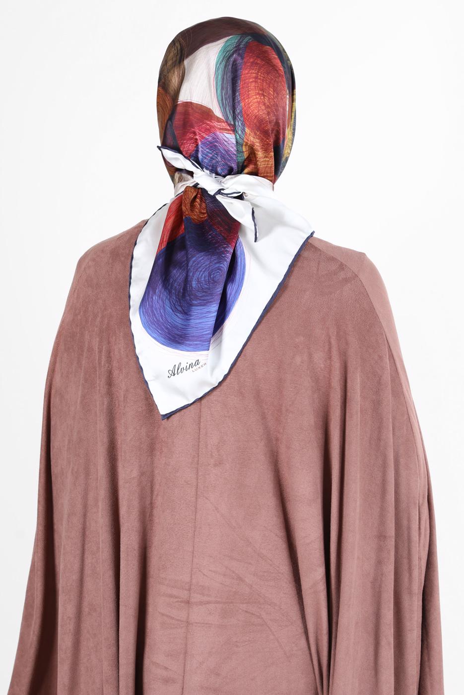 Tesettür giyim LACİVERT ALVİNA DİJİTAL SURA EŞARP 8133 