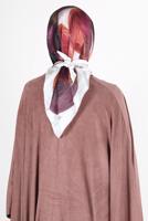 Tesettür giyim PUDRA ALVİNA DİJİTAL SURA EŞARP 8133 