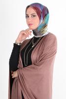 Tesettür giyim MAVİ ALVİNA DİJİTAL SURA EŞARP 8133 
