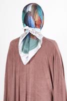 Tesettür giyim MAVİ ALVİNA DİJİTAL SURA EŞARP 8133 