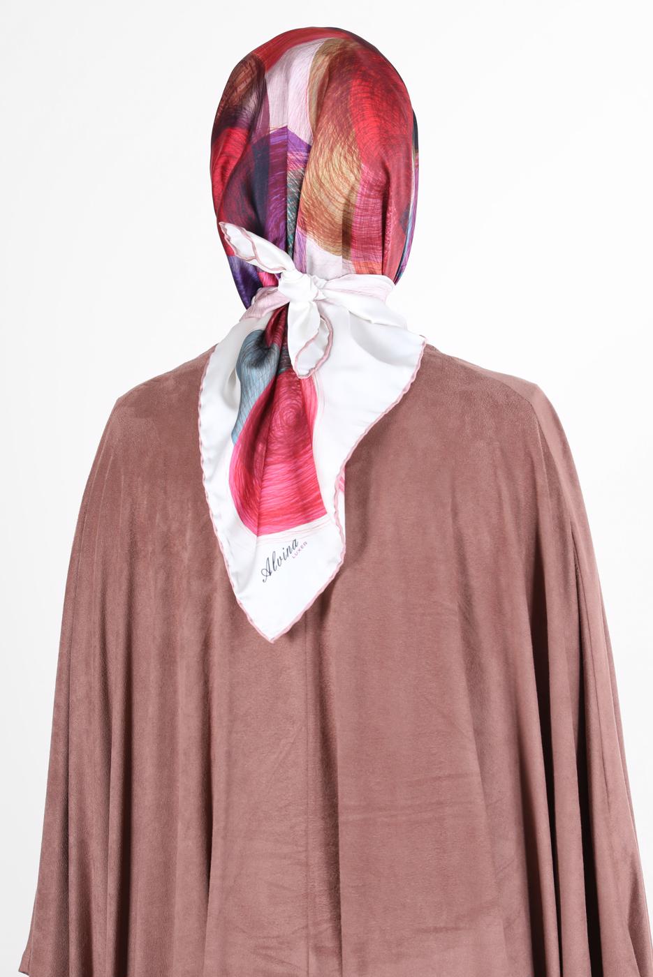 Tesettür giyim KAHVE ALVİNA DİJİTAL SURA EŞARP 8133 