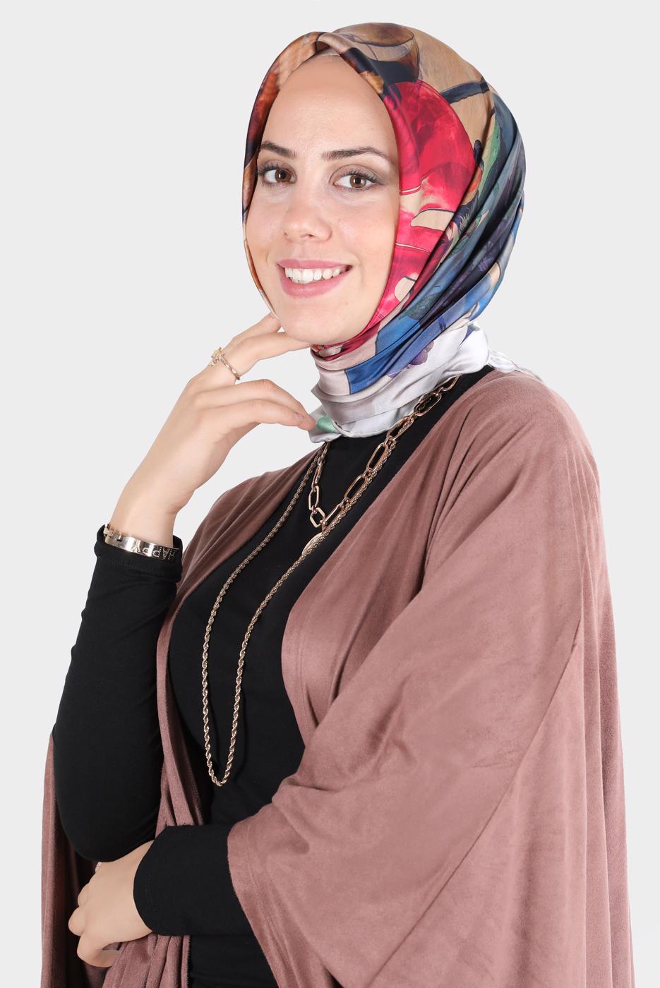 Tesettür giyim ALTIN ALVİNA DİJİTAL SURA EŞARP 8134 