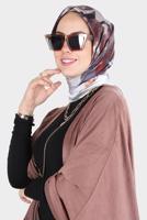 Tesettür giyim VİZON ALVİNA DİJİTAL SURA EŞARP 8134 