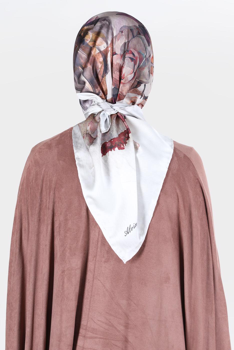 Tesettür giyim VİZON ALVİNA DİJİTAL SURA EŞARP 8134 