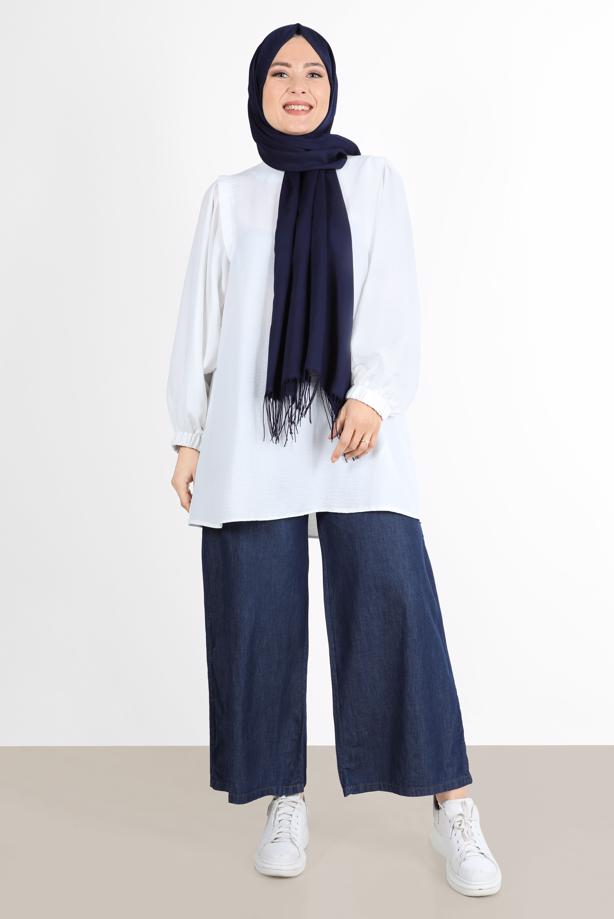 Tesettür giyim  GENİŞ PAÇA DENİM PANTOLON 1205 - TRENDTESETTÜR