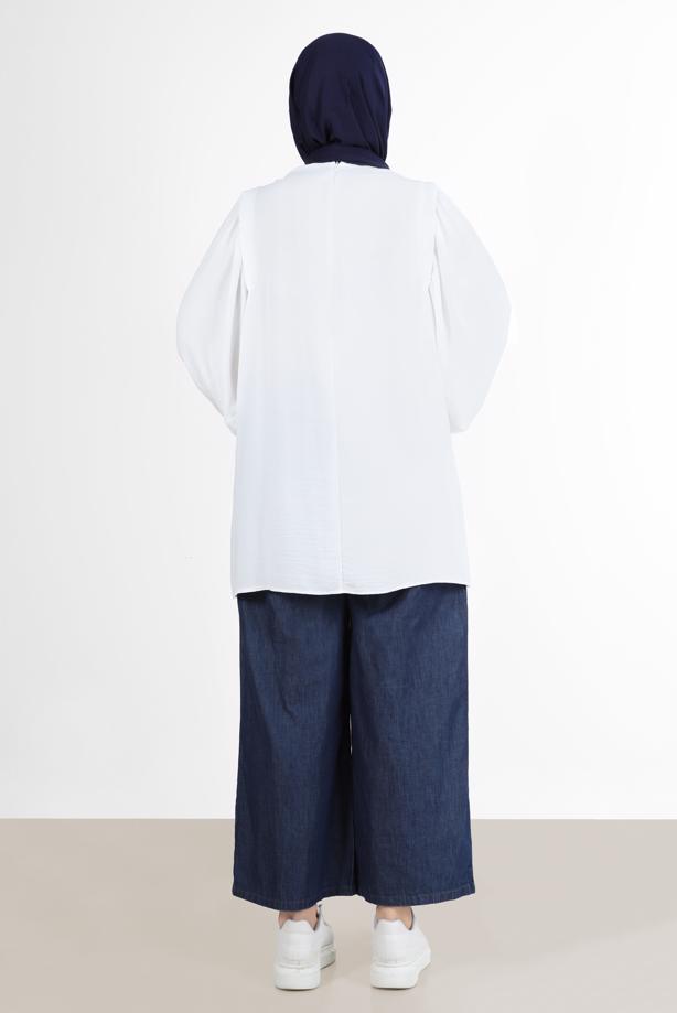 Tesettür giyim  GENİŞ PAÇA DENİM PANTOLON 1205 - TRENDTESETTÜR