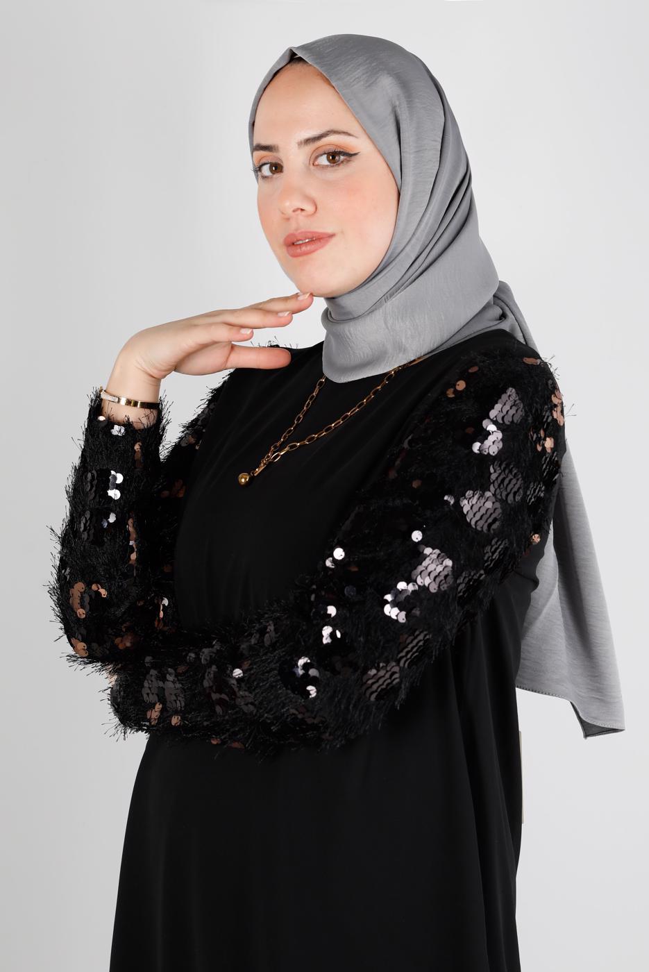 Tesettür giyim GRİ ALVİNA NANO AYROBİN ŞAL T 8111
