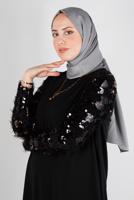 Tesettür giyim GRİ ALVİNA NANO AYROBİN ŞAL T 8111