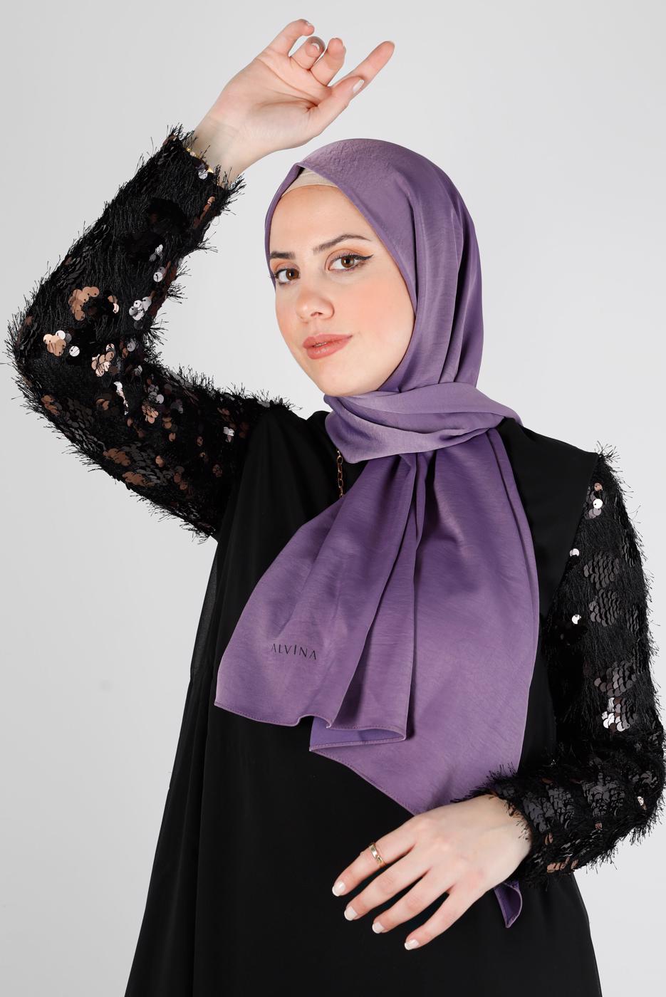 Hijab clothing PURPLE ALVINA NANO AEROBINE SHAWL T 8111