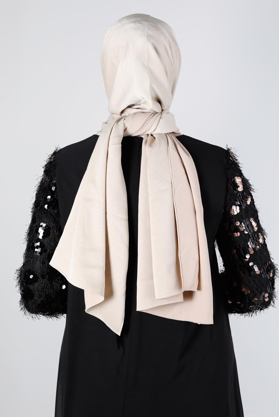 Tesettür giyim EKRU ALVİNA NANO AYROBİN ŞAL T 8111