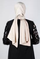 Tesettür giyim EKRU ALVİNA NANO AYROBİN ŞAL T 8111