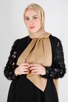 Tesettür giyim BEJ ALVİNA NANO AYROBİN ŞAL T 8111