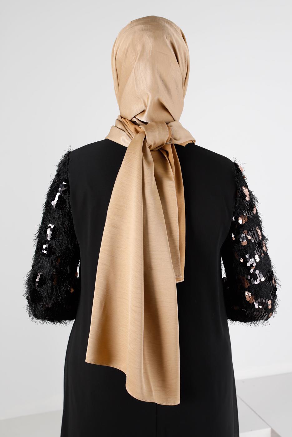 Tesettür giyim BEJ ALVİNA NANO AYROBİN ŞAL T 8111