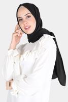 Tesettür giyim SİYAH ALVİNA PAMUK AYROBİN ŞAL T 8115