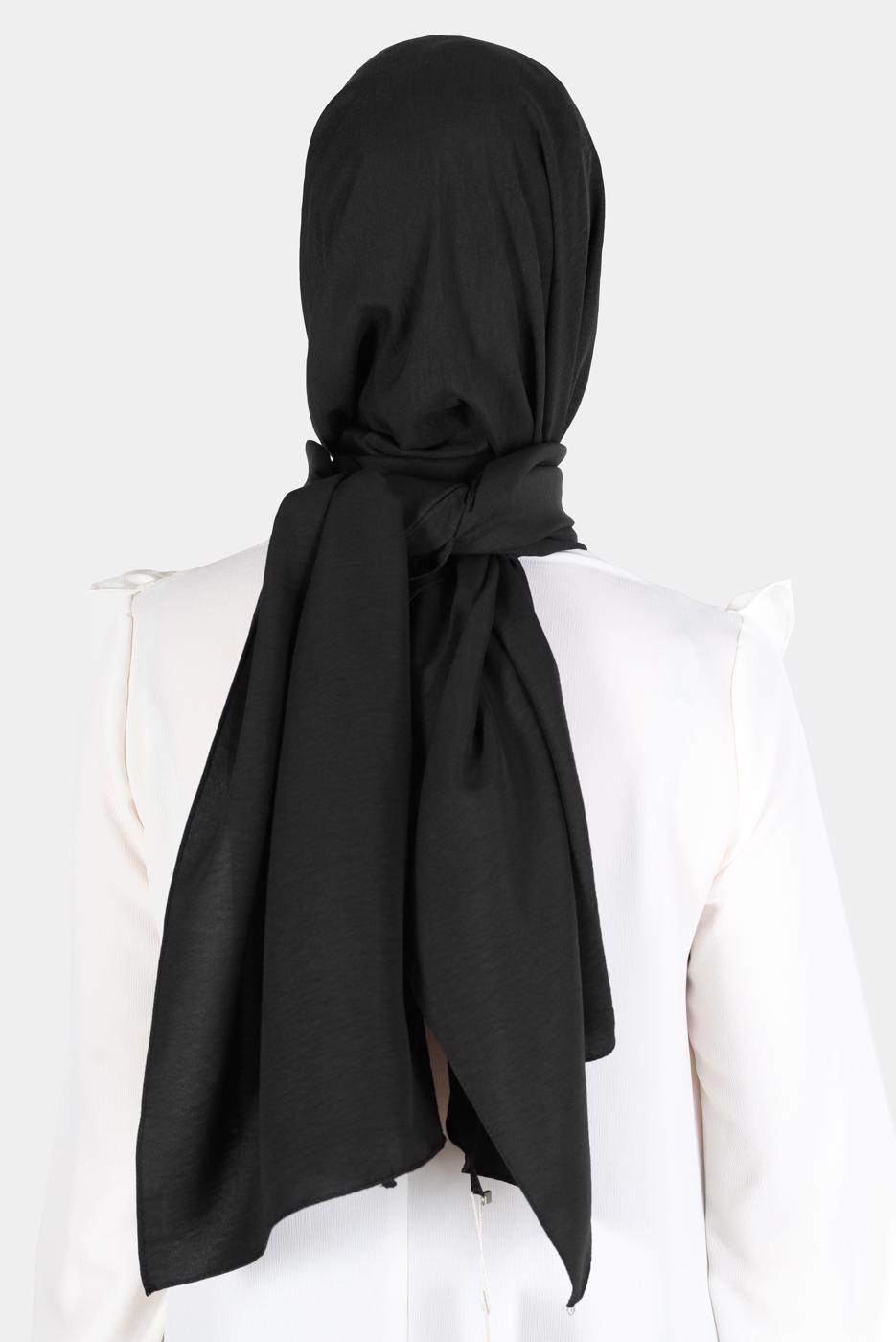 Tesettür giyim SİYAH ALVİNA PAMUK AYROBİN ŞAL T 8115