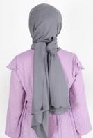 Tesettür giyim GRİ ALVİNA PAMUK AYROBİN ŞAL T 8115