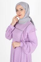 Tesettür giyim GRİ ALVİNA PAMUK AYROBİN ŞAL T 8115