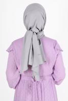 Tesettür giyim GRİ ALVİNA PAMUK AYROBİN ŞAL T 8115