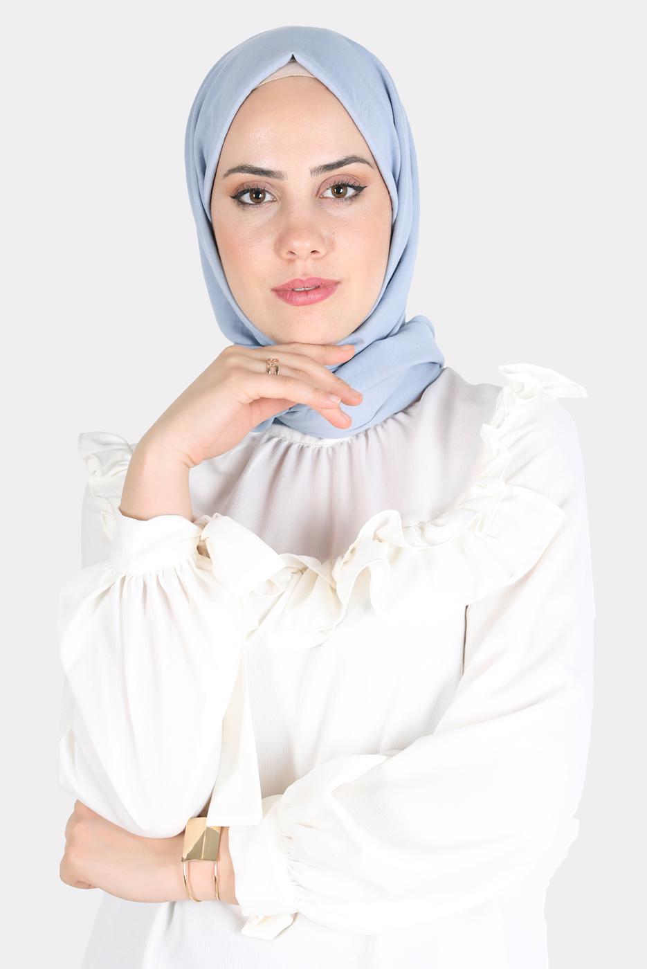 Tesettür giyim GÜMÜŞ ALVİNA PAMUK AYROBİN ŞAL T 8115