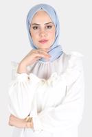 Tesettür giyim GÜMÜŞ ALVİNA PAMUK AYROBİN ŞAL T 8115