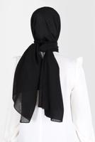 Tesettür giyim SİYAH ALVİNA KAR İPLİĞİ ŞAL T 8125