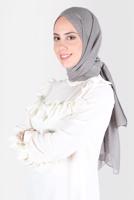 Tesettür giyim GRİ ALVİNA KAR İPLİĞİ ŞAL T 8125