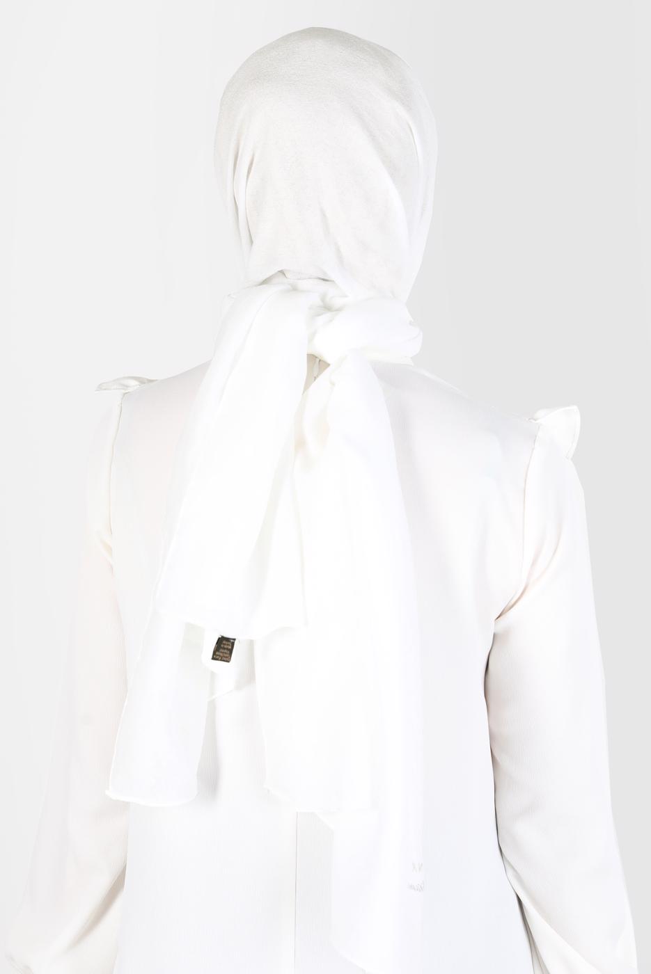 Tesettür giyim EKRU ALVİNA KAR İPLİĞİ ŞAL T 8125