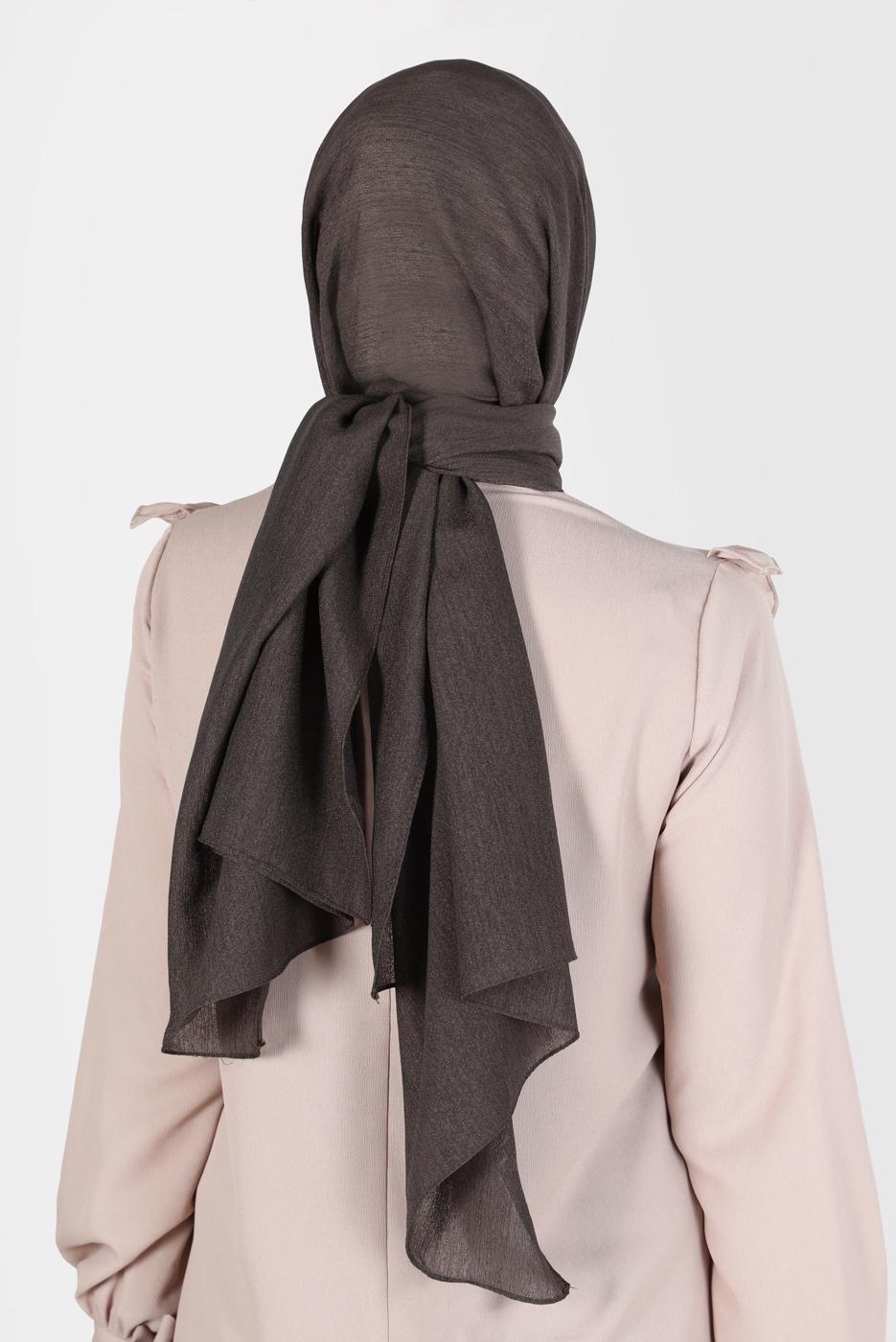 Tesettür giyim KAHVE ALVİNA KAR İPLİĞİ ŞAL T 8125