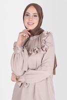Tesettür giyim KAHVE ALVİNA KAR İPLİĞİ ŞAL T 8125