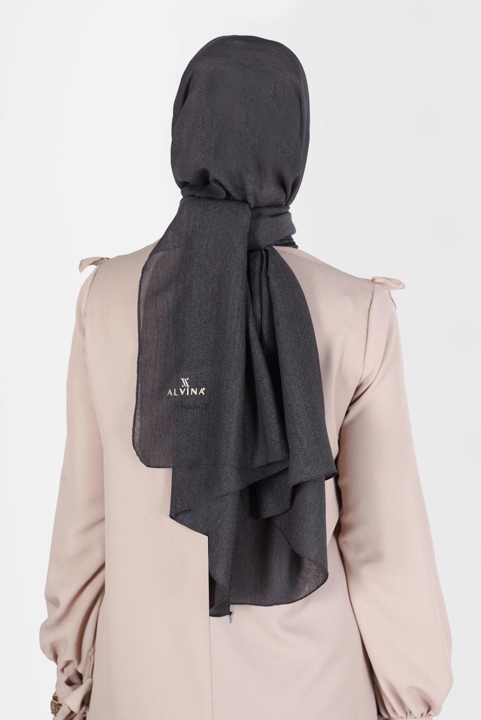 Tesettür giyim GRİ ALVİNA KAR İPLİĞİ ŞAL T 8125