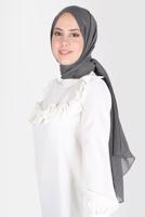 Tesettür giyim GRİ ALVİNA KAR İPLİĞİ ŞAL T 8125