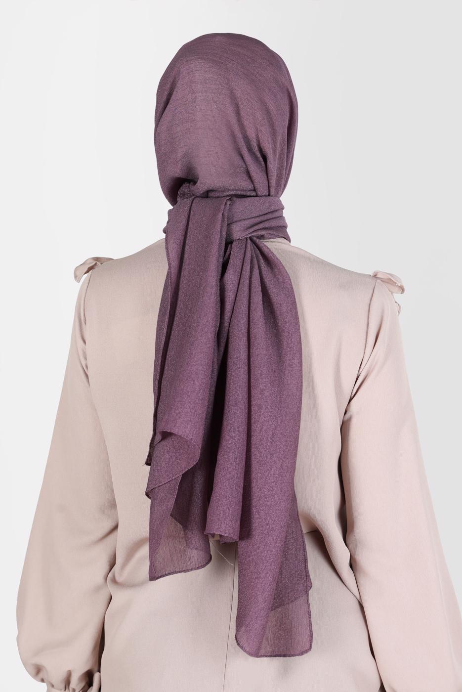 Tesettür giyim MOR ALVİNA KAR İPLİĞİ ŞAL T 8125