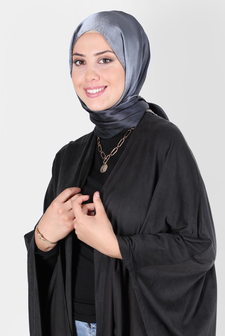 Tesettür giyim SİYAH ALVİNA JANJANLI DEGRADE ŞAL 8129 