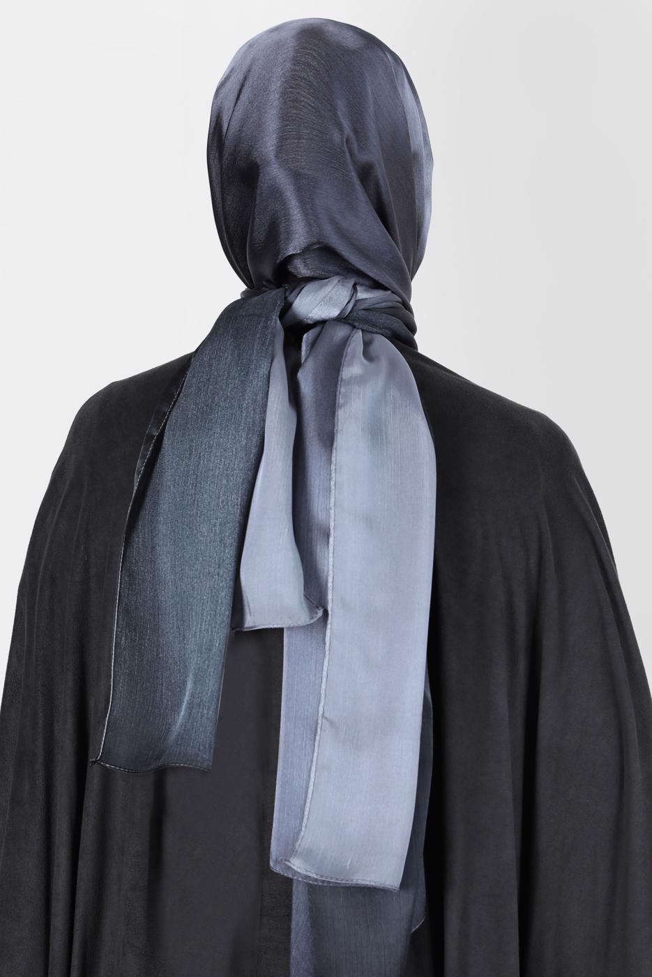 Tesettür giyim SİYAH ALVİNA JANJANLI DEGRADE ŞAL 8129 