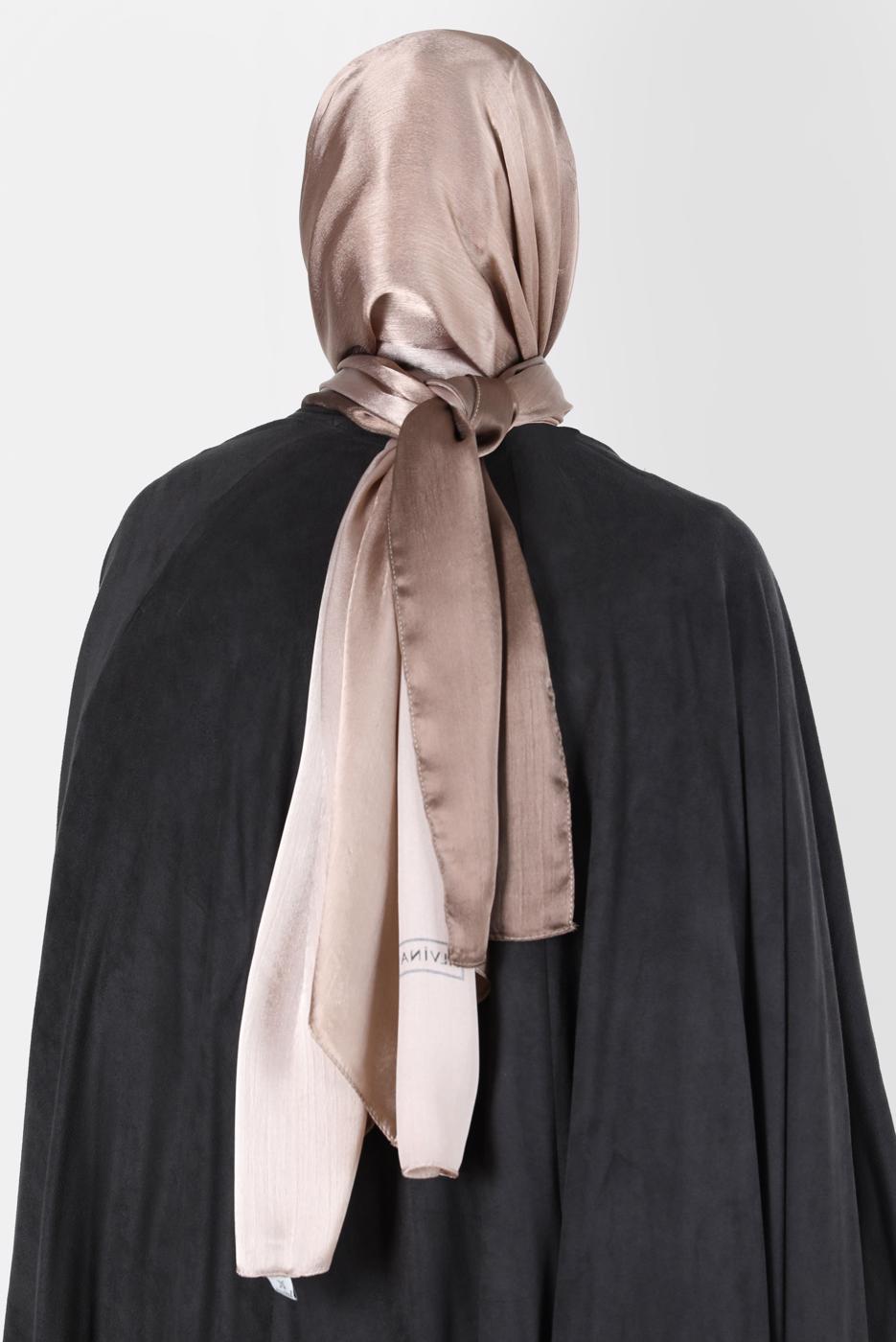 Tesettür giyim KAHVE ALVİNA JANJANLI DEGRADE ŞAL 8129 