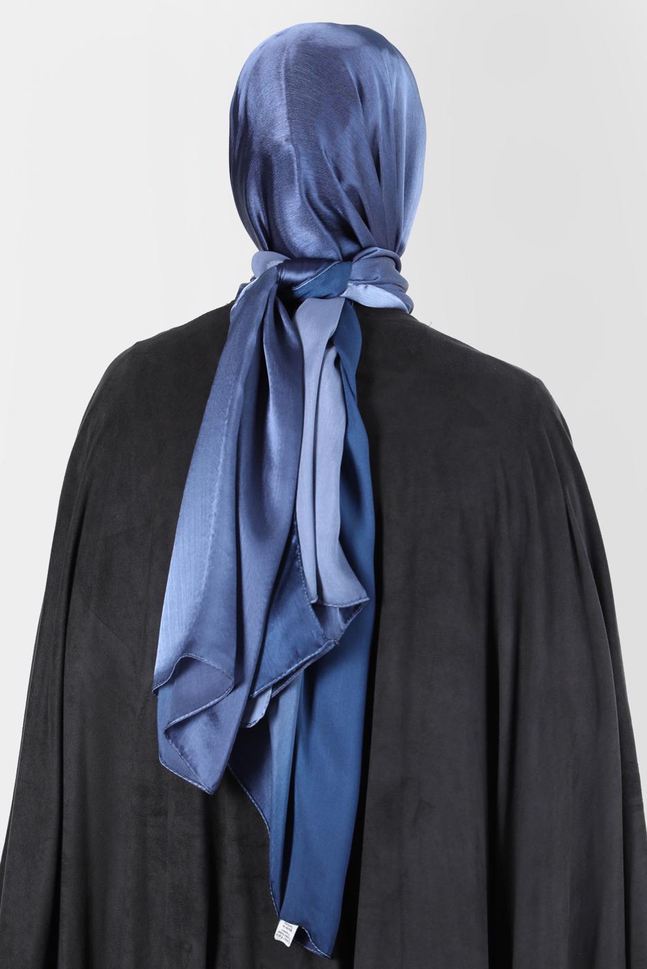 Tesettür giyim LACİVERT ALVİNA JANJANLI DEGRADE ŞAL 8129 