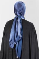 Tesettür giyim LACİVERT ALVİNA JANJANLI DEGRADE ŞAL 8129 