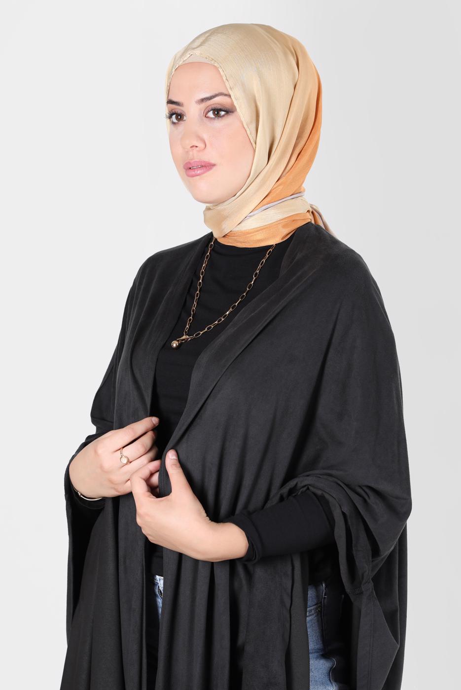 Tesettür giyim VİZON ALVİNA JANJANLI DEGRADE ŞAL 8129 