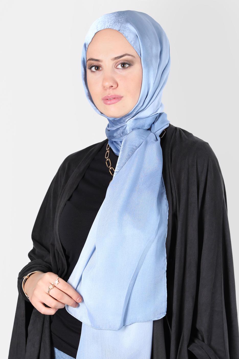 Tesettür giyim LACİVERT ALVİNA JANJANLI DEGRADE ŞAL 8129 