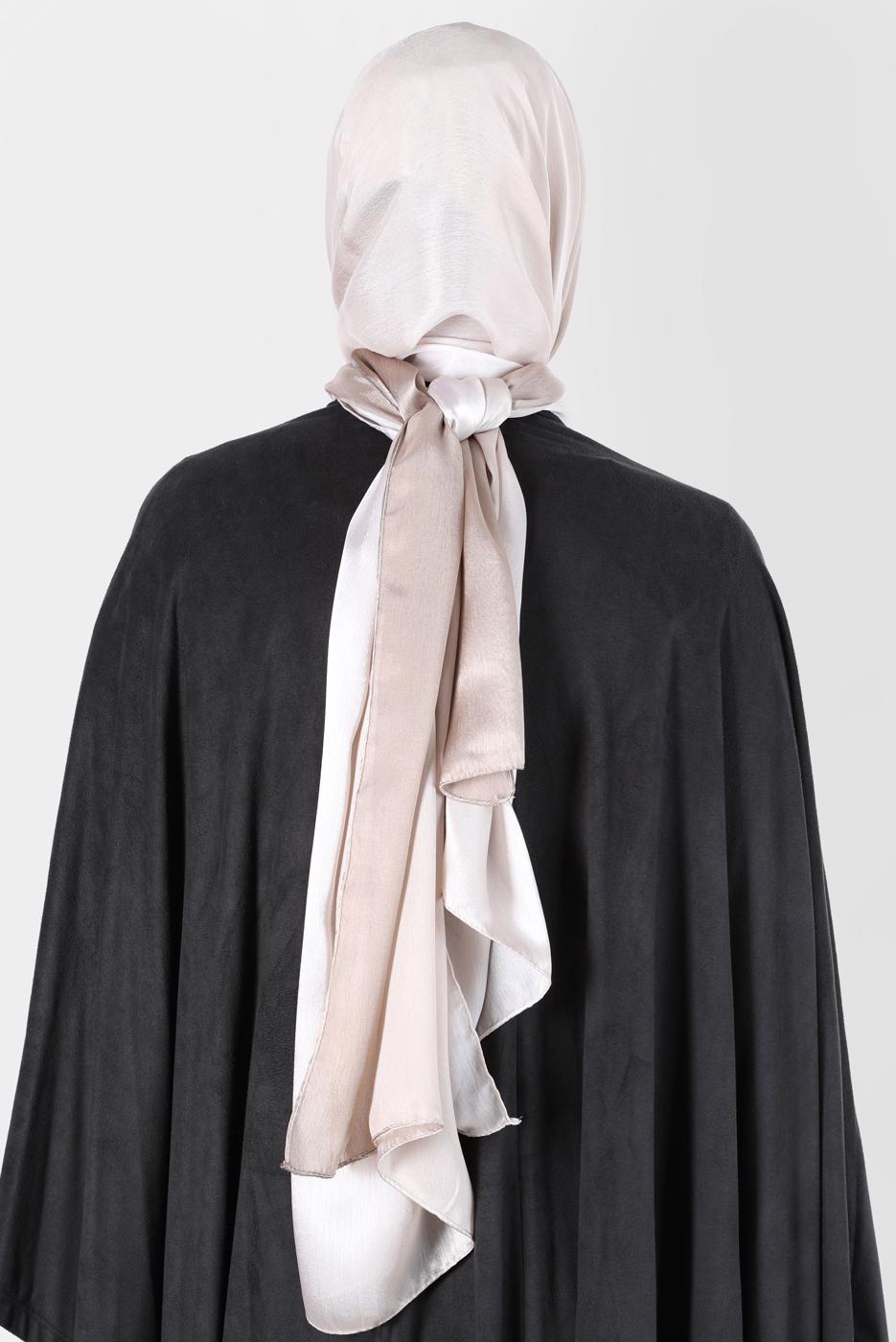 Tesettür giyim VİZON ALVİNA JANJANLI DEGRADE ŞAL 8129 