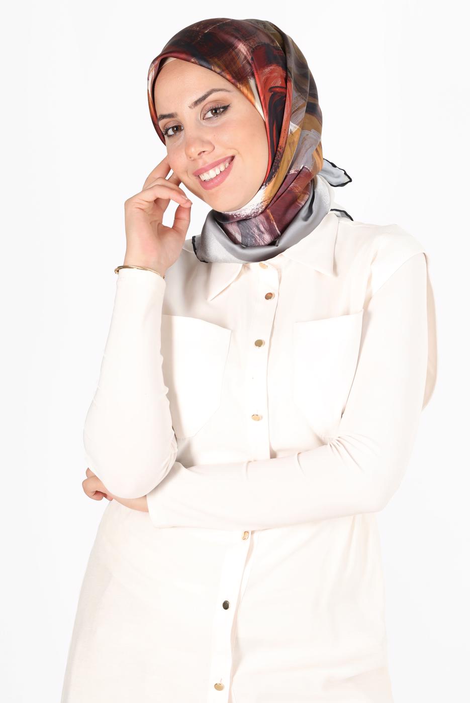 Tesettür giyim SİYAH ALVİNA DİJİTAL SURA EŞARP 8119 