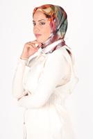 Tesettür giyim BEJ ALVİNA DİJİTAL SURA EŞARP 8119 