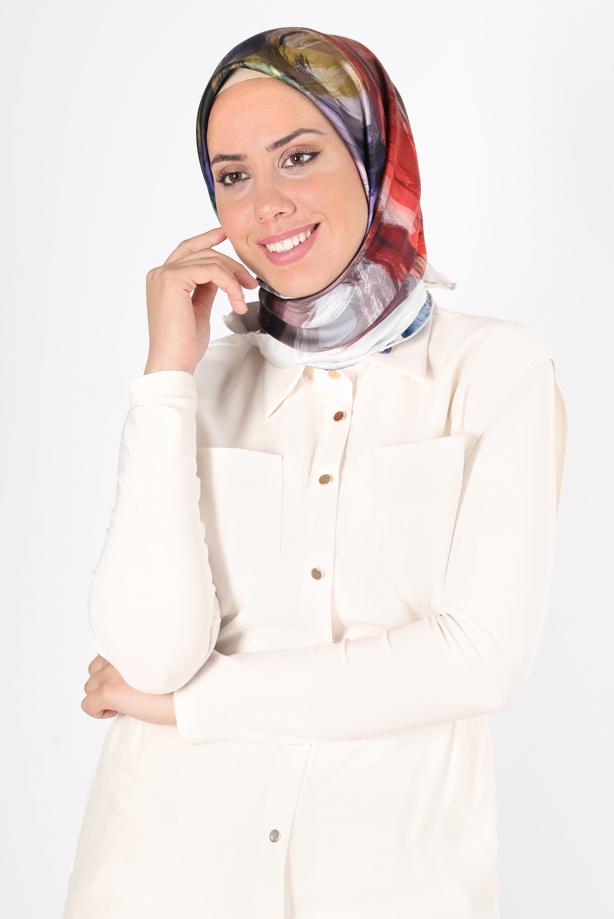 Tesettür giyim  ALVİNA DİJİTAL SURA EŞARP 8119  - TRENDTESETTÜR