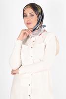 Tesettür giyim BEJ ALVİNA DİJİTAL SURA EŞARP 8119 